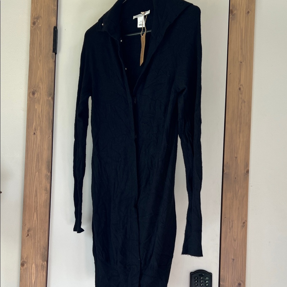 White House black market Button-Front long Duster Cardigan Sweater cashmere